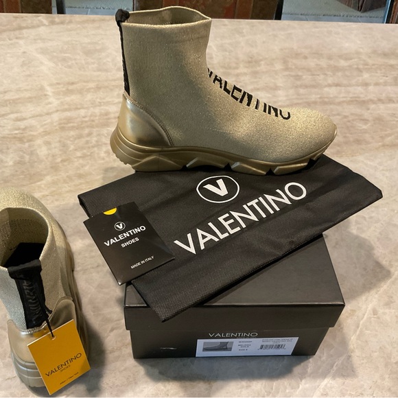 Valentino Melissa gold sock sneakers. NWT - Picture 8 of 10